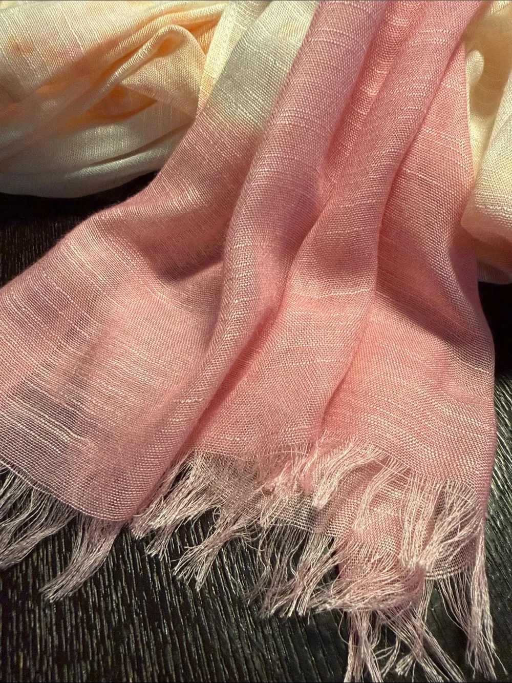 J.Jill Pure Jill Light Pink and Cream Women's Lightweight Scarf